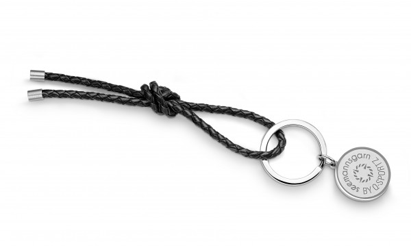Schlüsselkette "Sylt" 4mm Leder schwarz