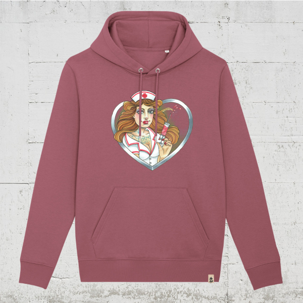 Cutekarin - Love Injection | Bio Hoodie unisex HLP Artists hibiscus rose