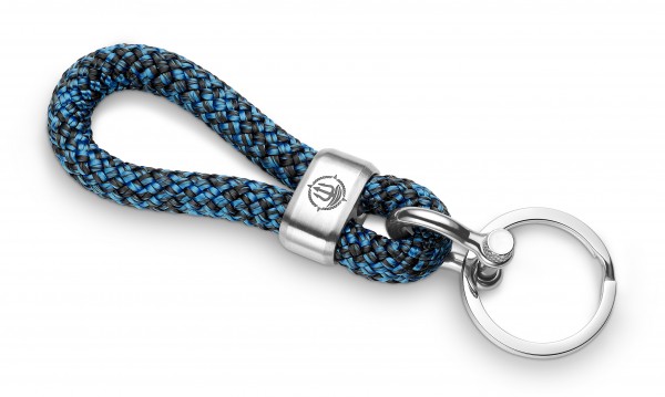 Schlüsselkette "Fehmarn" 8mm Segeltau schwarz-blau