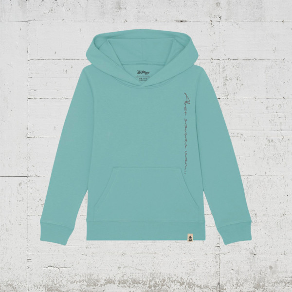 About Paper - Aber sowas von...| Bio Hoodie Kids HLP-Artists - teal monstera