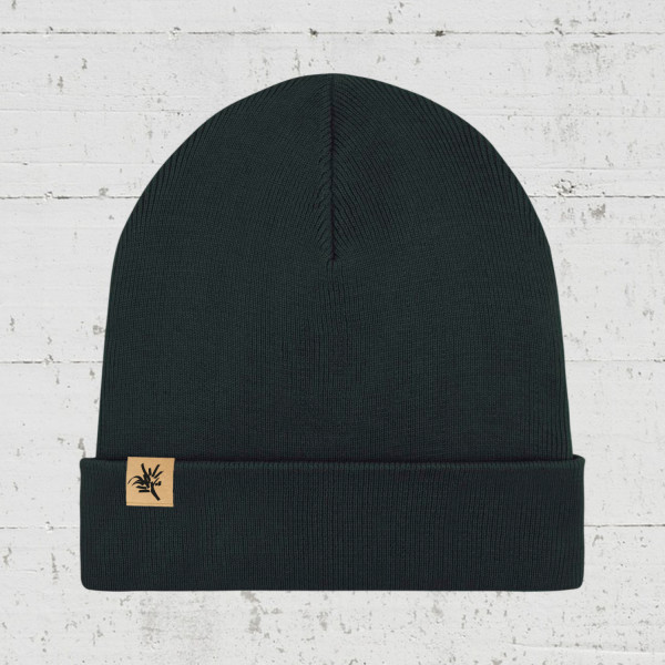 Rückhandmusik minimal Logo | Bio Rib Beanie unisex