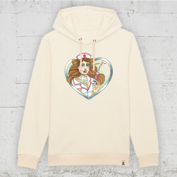 Cutekarin - Love Injection | Bio Hoodie unisex HLP Artists natural raw