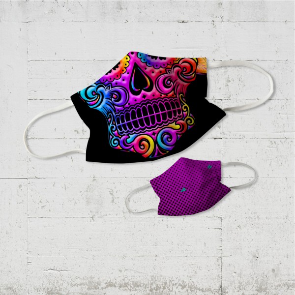Sugar Skull Kinder Wende-Maske | organic fairwear vegan