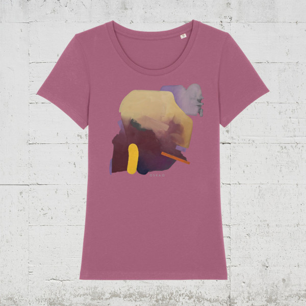 Oska O - Dough Heffner | Bio T-Shirt Women HLP-Artists hibiscus rose