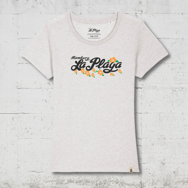 Signature Flower | Bio T-Shirt Women - cream heather grey