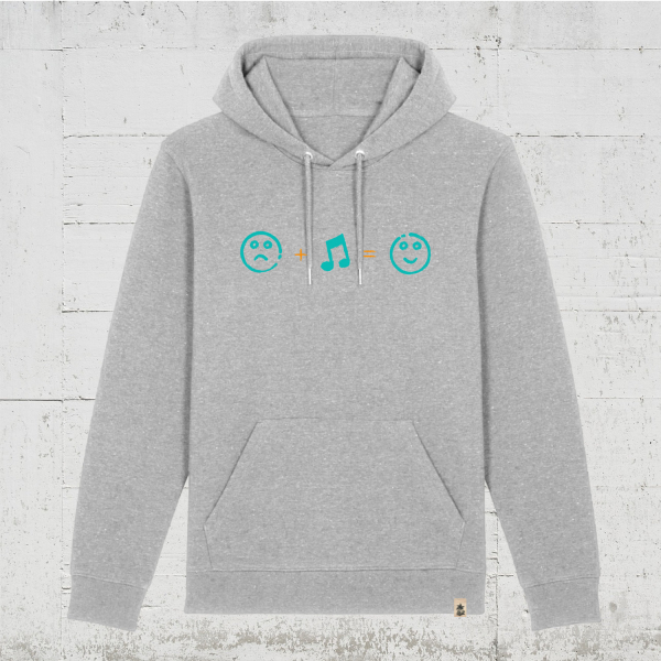 sad. music. happy. | Hoodie unisex front heather grey