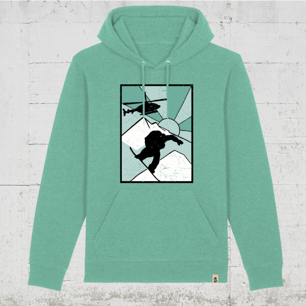 Heliboarder | Bio Hoodie unisex mid heather green