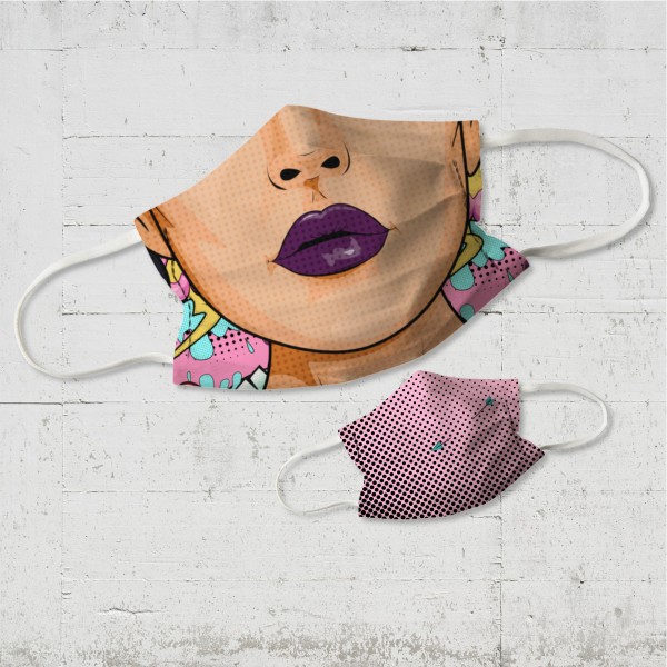 Purple Lips - Wende-Behelfsmaske für Nase und Mund