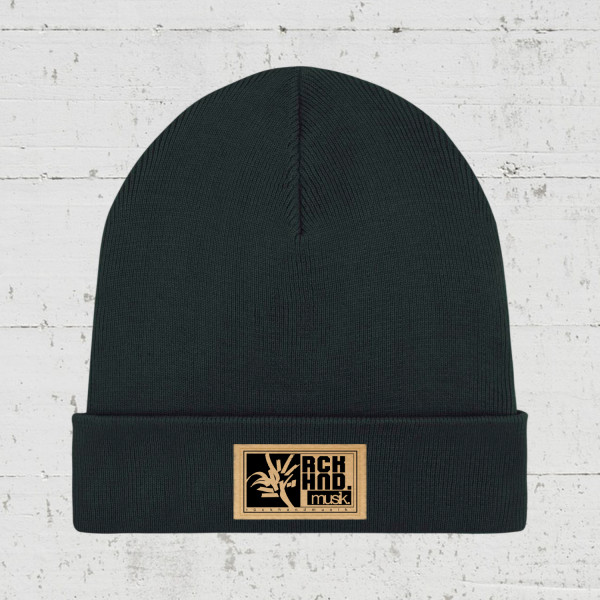 Rückhandmusik Logo | Bio Rib Beanie unisex