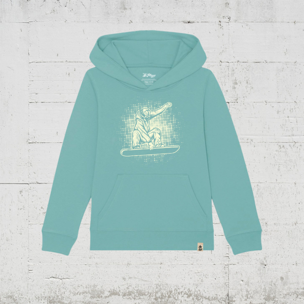 Freestyle | Bio Hoodie Kids - teal monstera