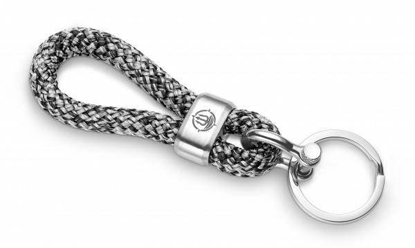 Schlüsselkette "Fehmarn" 8mm Segeltau schwarz-grau