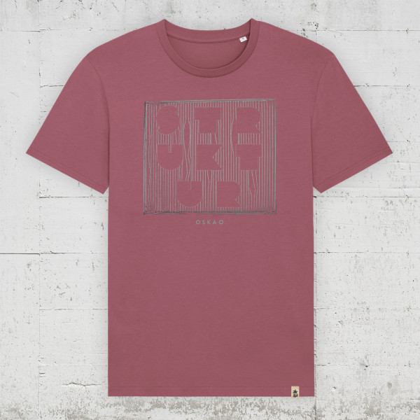 Oska O - Struktur | Bio T-Shirt Men HLP-Artists hibiscus red