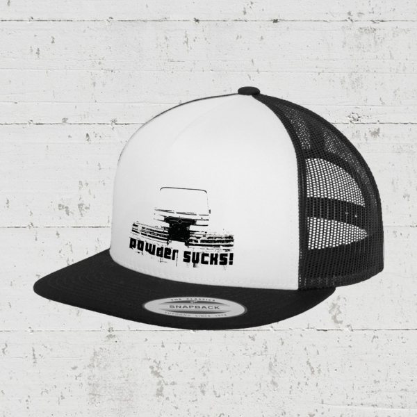 Powder Sucks | Trucker Cap - black white black