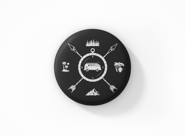 Van On Tour | Button mit Nadel oder Magnet