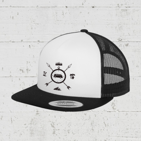 Van On Tour | Trucker Cap front - black white black