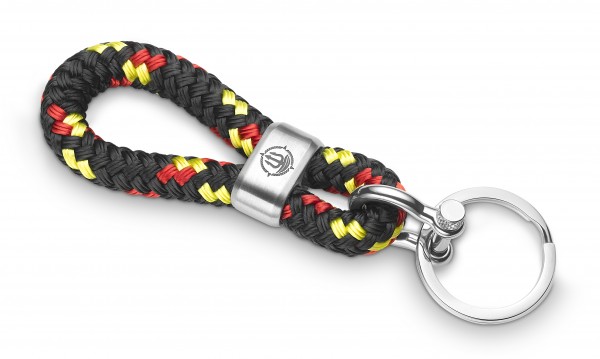 Schlüsselkette "Deutschland" 8mm Segeltau schwarz-rot-gold