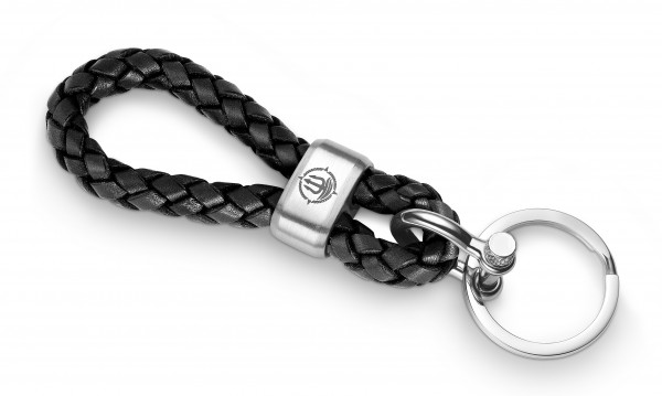 Schlüsselkette "Sylt" 8mm Leder schwarz