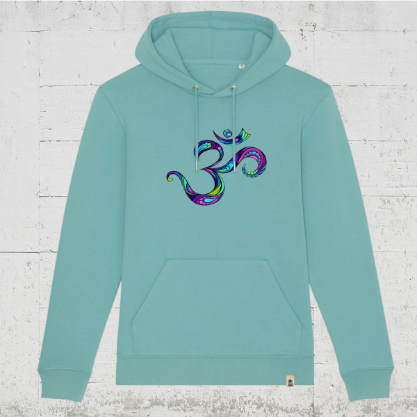 Yoga Om | Bio Hoodie unisex teal monstera