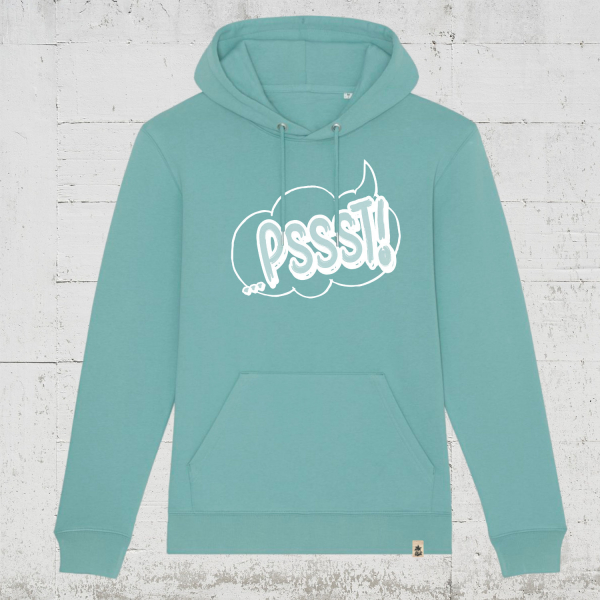 Pssst! | Bio Hoodie unisex teal monstera