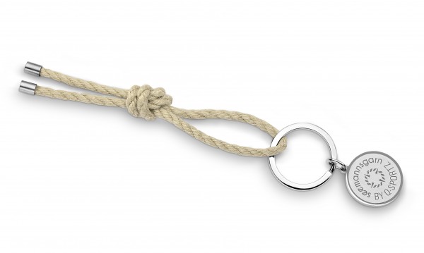 Schlüsselkette "Amrum" 4mm Segeltau Hanf-farben