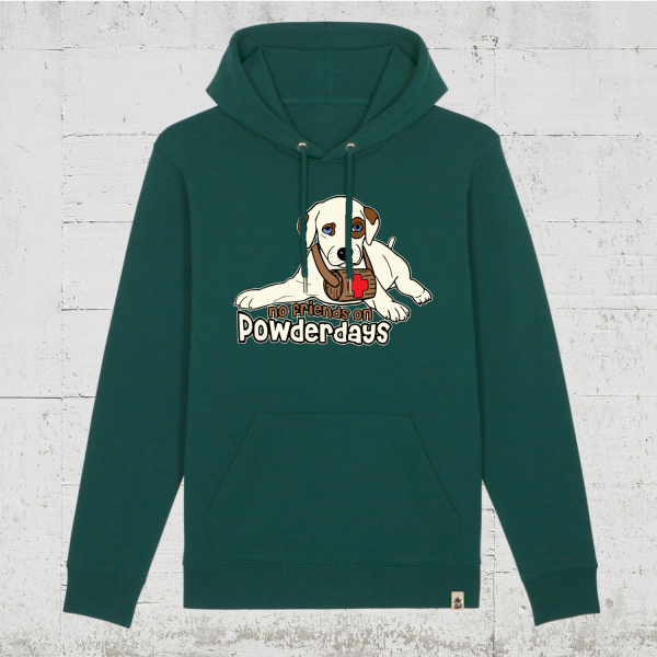 No Friends On Powderdays | Bio Hoodie unisex glazed green